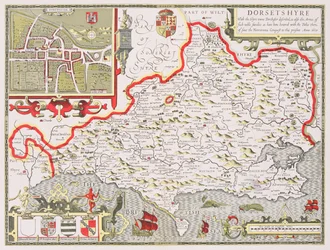 Dorsetshire, engraved by Jodocus Hondius (1563-1612) from John Speed